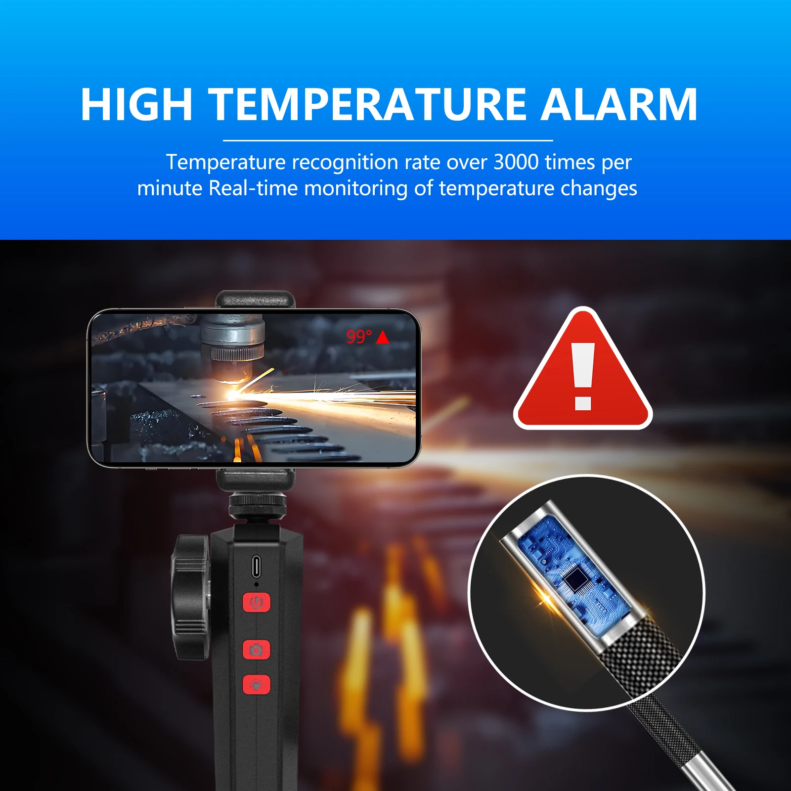 WIFI 360° Two-Way Rotary Articulating Endoscope Camera HD 1080P Car Inspection Industrial Endoscope With 6 LED For IOS Android-4