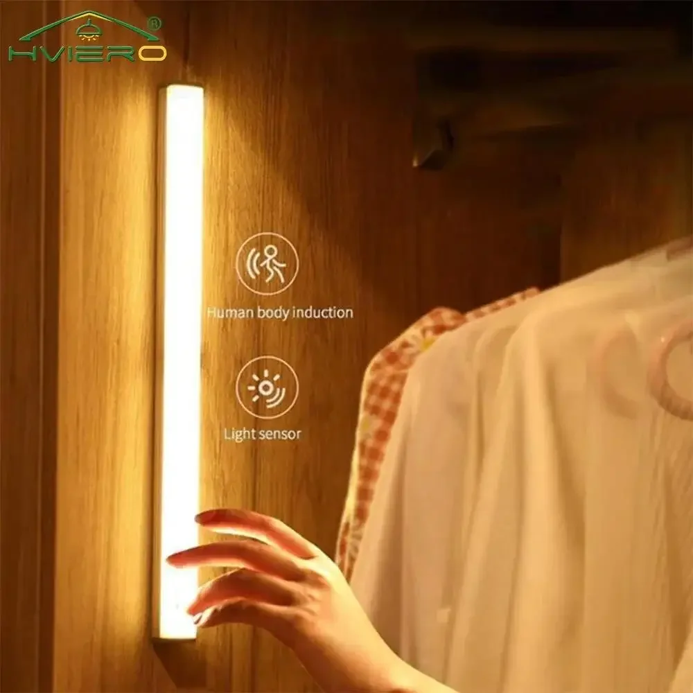 Night Lights Wireless LED Motion Sensor Lamp USB Rechargeable Magnetic For Wardrobe Room Closet Kitchen Aisle Tube Detector Bulb-2