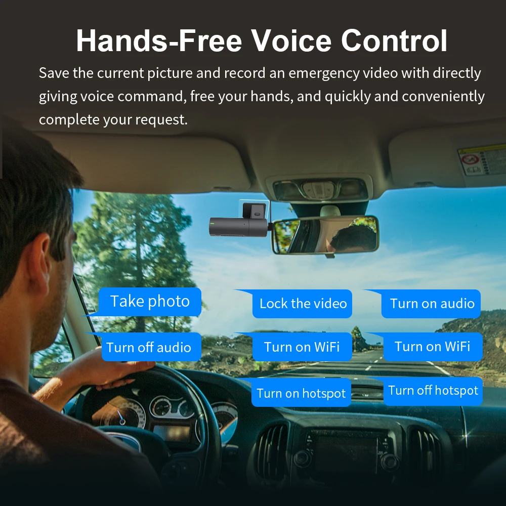 1440P KAWA Car DVR D6 Dash Cam 2K Video Recorder WiFi/App/Voice Control Dash Camera WDR G sensor Night Vision Hidden Dashcam-3