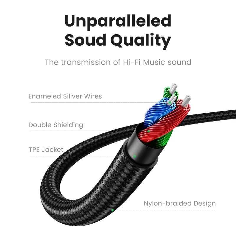 Jack 3.5 Audio Cable Male to Male 3.5mm Hifi Stereo Line Jack 3 5 for PC Xiaomi Oneplus Headphone Speaker MP3 Kabel Car Aux Cord-3