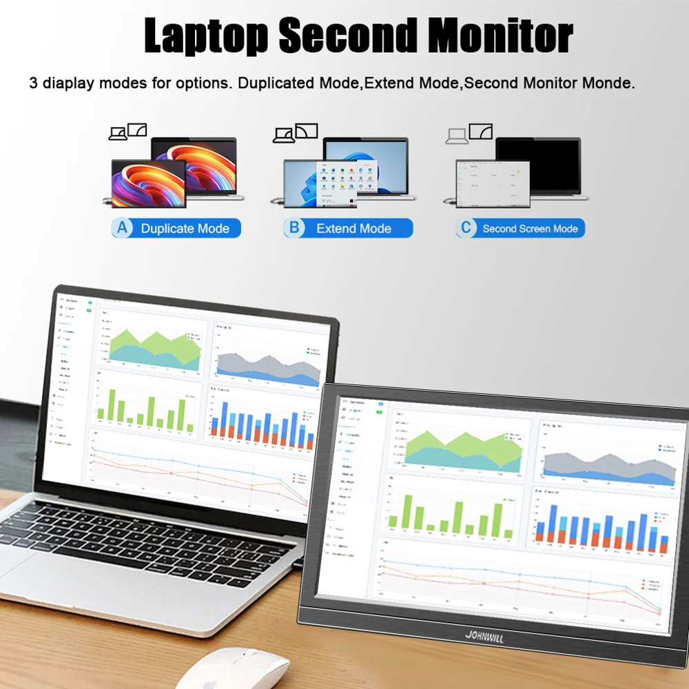 13.3 Inch 1366X768 Portable Monitor 60Hz TN Panel LCD Screen Support HDMI PC Gammer Built-in Speaker for PS4/PS5 Laptop Display-6