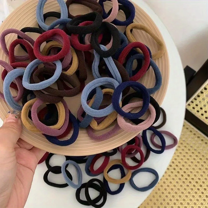 50PCS/Set New Women Girls Candy Colors Nylon Basic Scrunchie Hair Tie Ponytail Hold Hair Rubber Bands Fashion Hair Accessories-4
