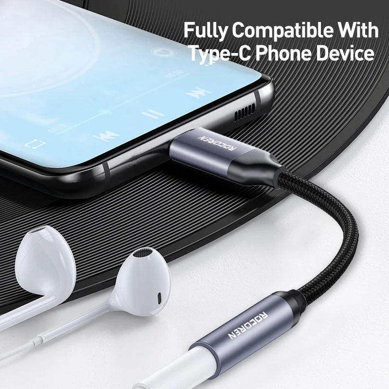 Rocoren USB Type C To 3.5mm Aux Cable Headphone Adapter For Huawei Honor Oneplus iPhone 15 Plus Pro Max Earphone 3.5 Jack Wire-3