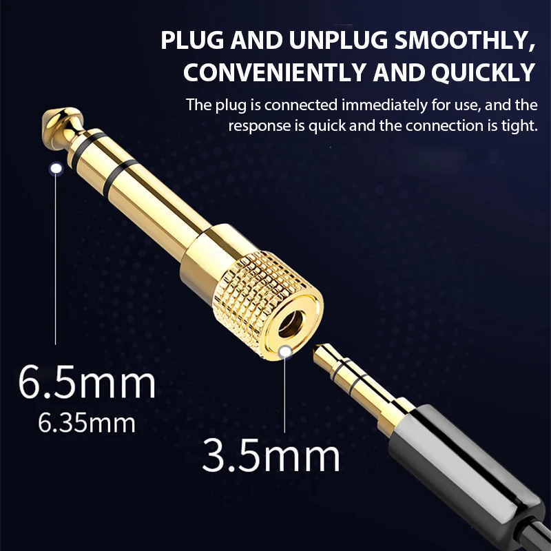 10/5PCS Jack 3.5 To 6.35 Audio Adapter 6.5mm To 3.5mm Converters Male Female Connector Headphone Plug 6.3mm Consumer Electronics-5