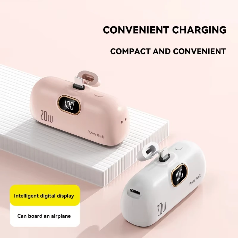 Xiaomi 30000mAh Mini Portable Power Bank Capsule Mobile Power Supply Emergency External Battery Fast Charger For Type-c iPhone-4