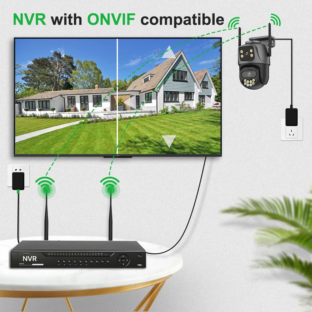 External Wifi PTZ Camera Dual Lens 4K 8MP HD Outdoor IP Camera 4MP Auto Tracking Security Protection CCTV Surveillance iCsee P2P-6