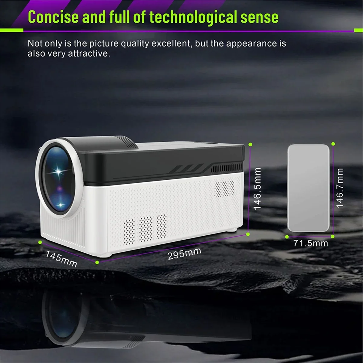 8K Home Theater Projector Ultra Short Throw 1080P Allwinner H716 with Voice Control & Auto Offset US Power-4
