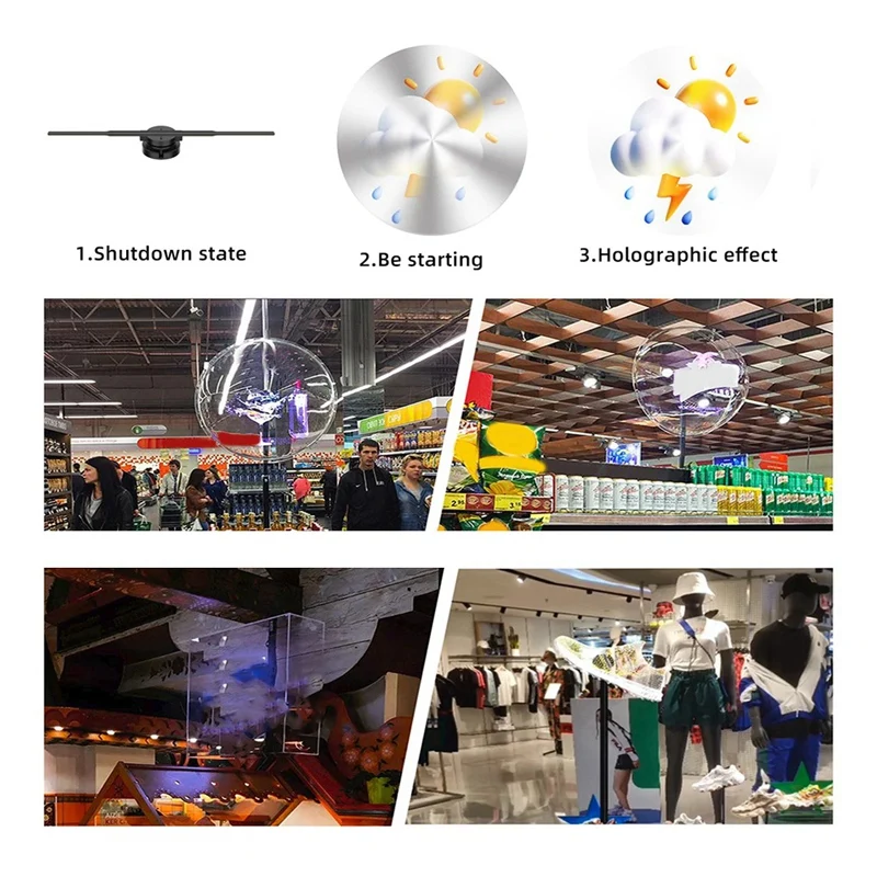 HOT-WIFI 3D Holographic Projector 352LED Holographic Player Fan For Image Video Store Bar Party Advertising Display-6