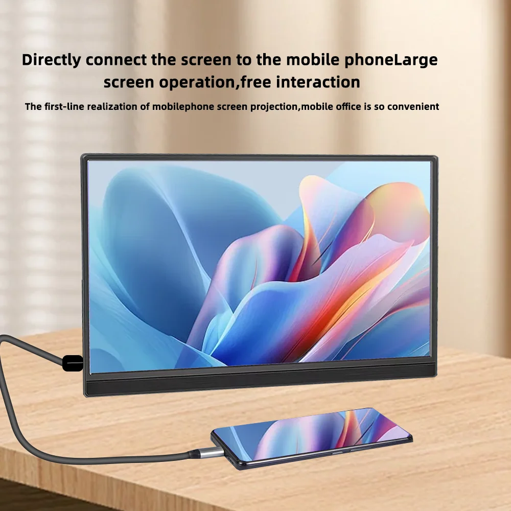 Protable Monitor 11.6/13.3 Inch 1366x768 60Hz Secondary Monitor With Hidden Bracket Compatible HDMI for Laptop Computer Display-5