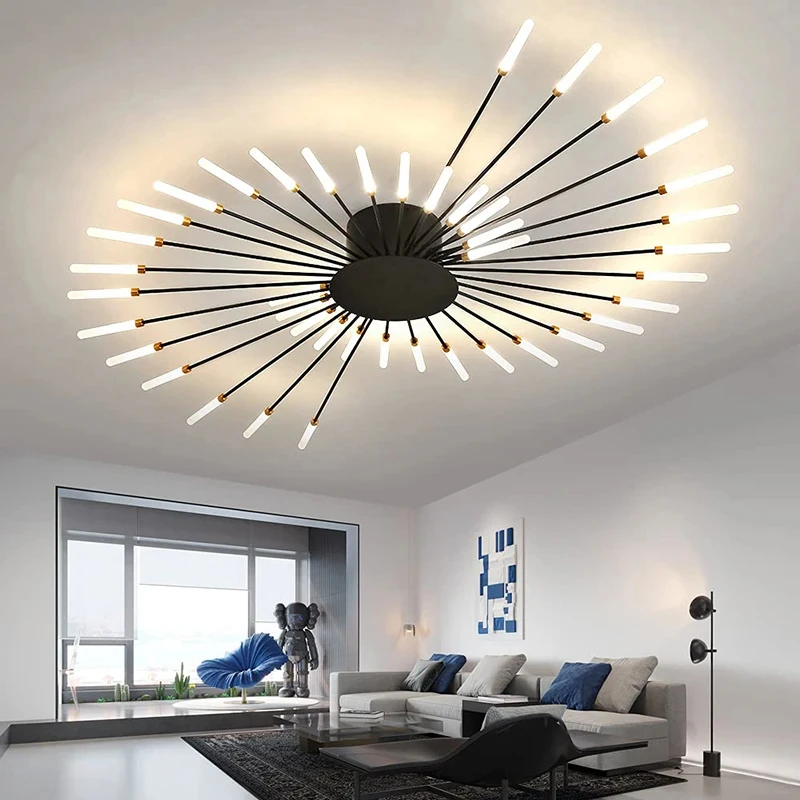 Modern LED Ceiling Lamp Living Room Dining Bedroom Ceiling Chandelier Lights Nordic Fireworks Design Home Decor Indoor Lighting-2