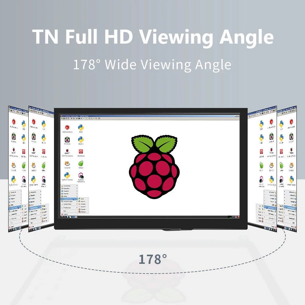 7 Inch LCD IPS Display HDMI-compatible Touch Screen With Case 1024x600 Resolution  for Raspberry Pi 3 Pi4 PC Portable Monitor-5