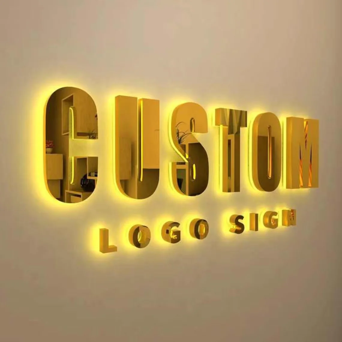 Custom Metal Letters Backlit Sign RGB Led Illuminated Stainless Steel Storefront Company Logo Bar Club Signage Outdoor LED Sign