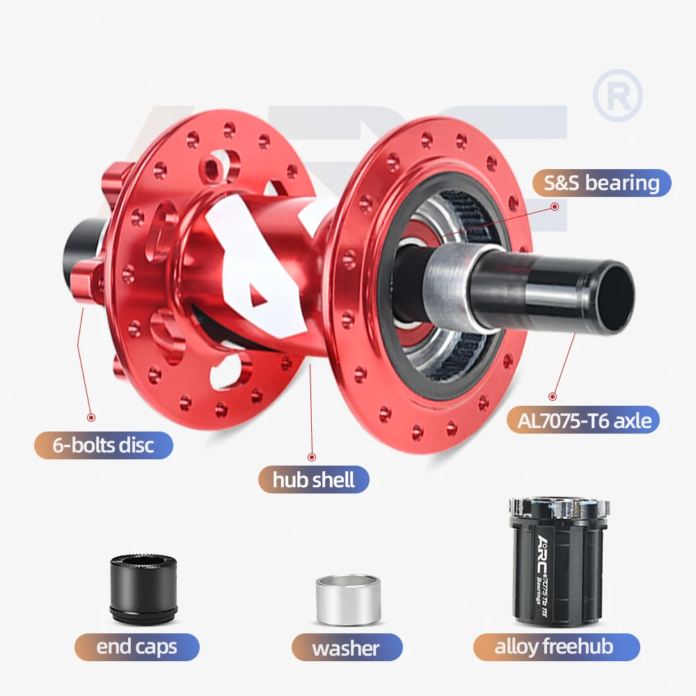 ARC 6 Pawls Hub MT009 MTB Hub Front 9x100 Rear 10x135mm 6 Bolt Disc Brake Bike Bicycle Hub HG Micro Spline Sram XD 8 9 10 11 12v-3