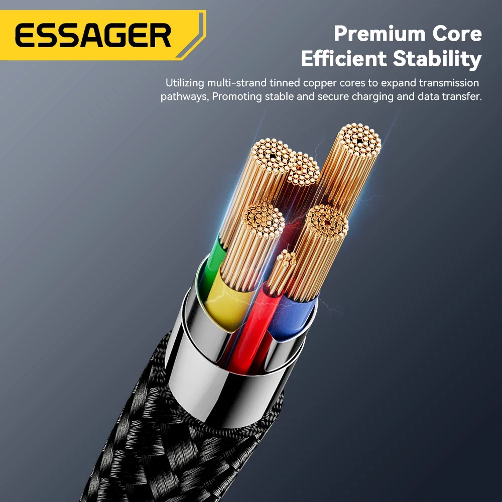 Essager Micro USB Cable 2A Fast Charging USB Cable for  Xiaomi Realme Redmi Samsung Huawei Mobile Phone USB Data Charger Wire 3M-6