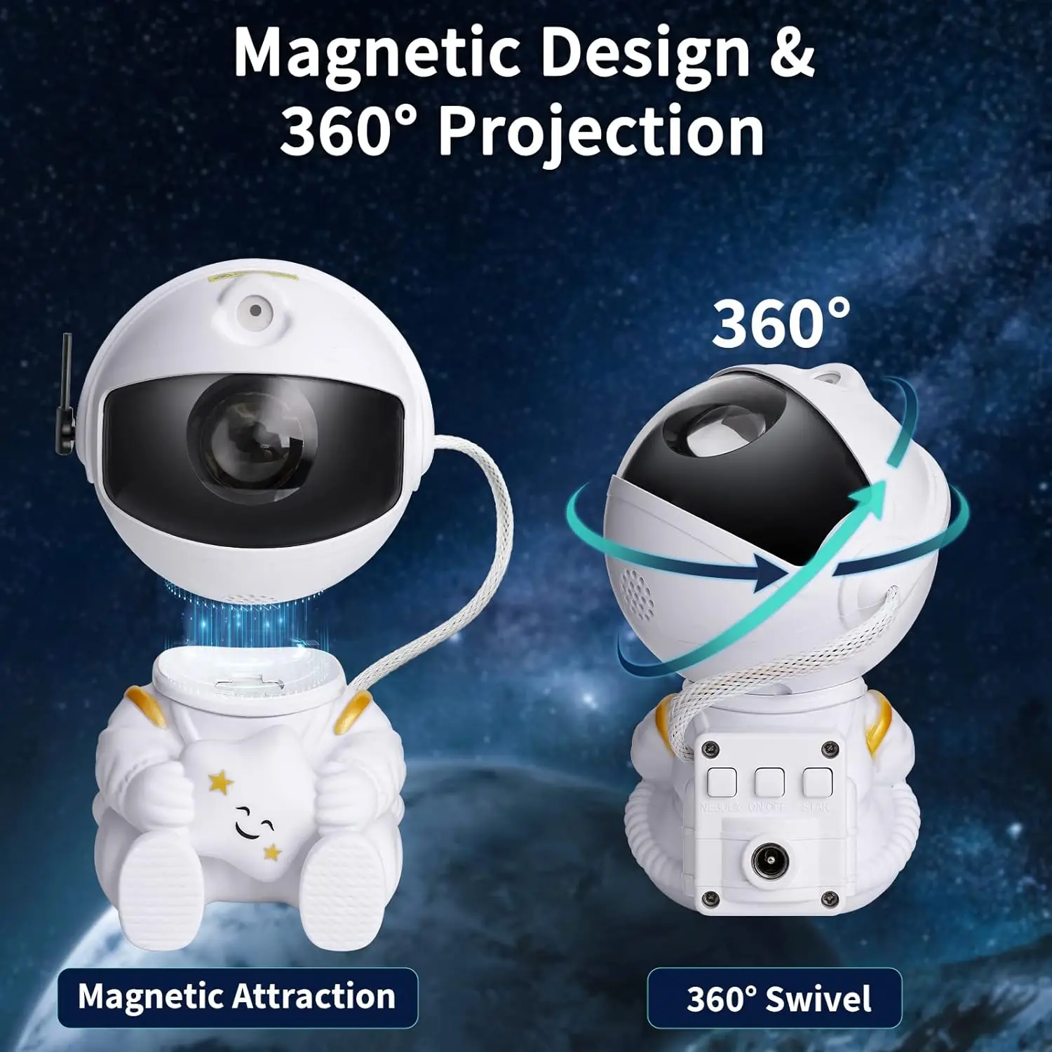 Galaxy Star Astronaut Projector Light Starry Sky Porjectors Lamp Decoration Bedroom Room Nebula LED Night Light Child Adult Gift-4