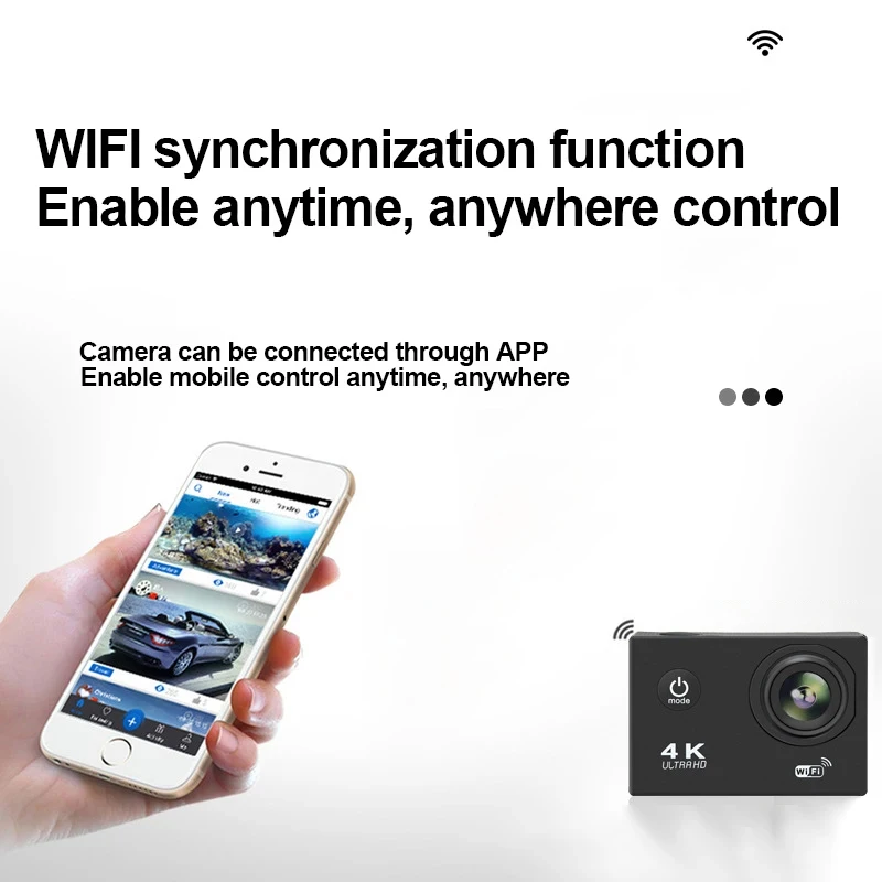 Ultra HD 4K Action Camera 1080P/30FPS 2.0 inch Screen WiFi Remote Control Mini Cameras Waterproof DV Helmet Go Sport Camera Pro-4