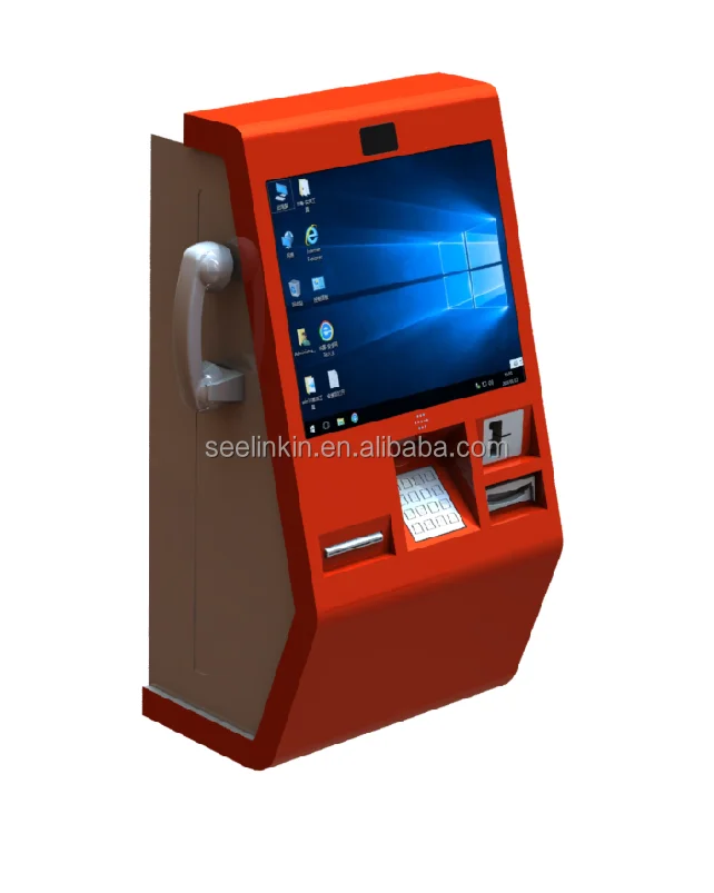 Touch Screen Self Service Payment Kiosk Digital Vending Machine Charging Station Wall Mounted Crypto ATM-4