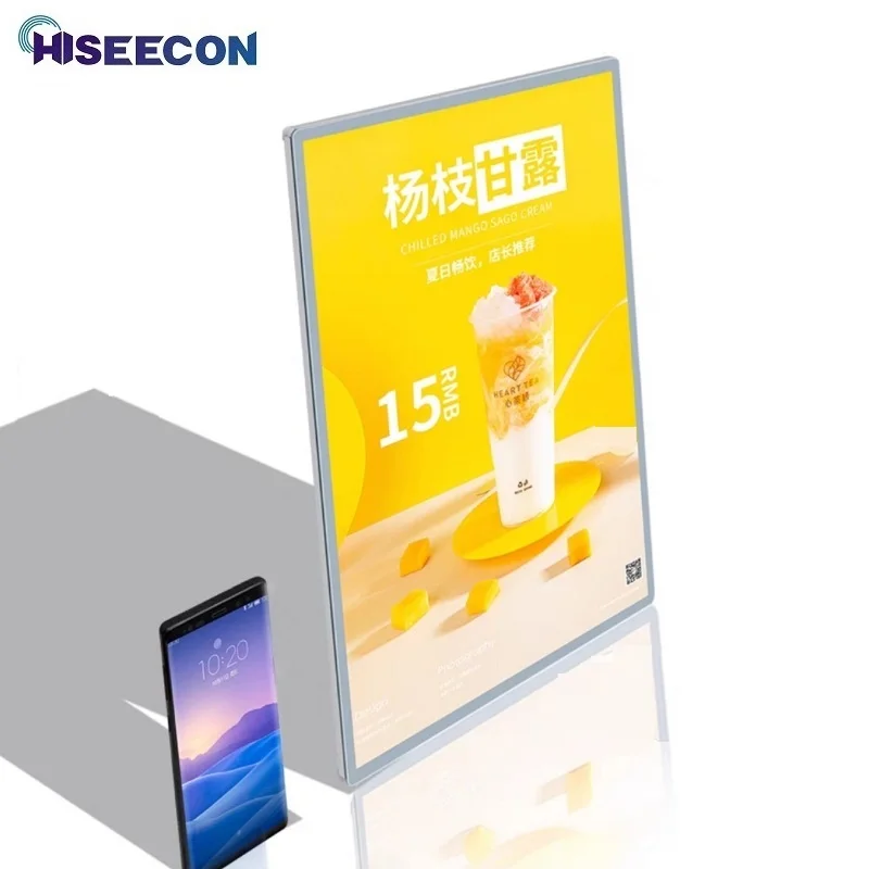 A1 A2 A3 A4 Customized Film LED Light Advertising Box Super Bright Slim Clip Poster Frame For Shops Menus Wall Mounted Billboard-3