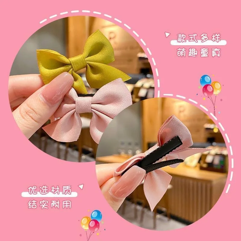 2PCS New Cute Bow Headgear Sweet Little Girl Hair Accessories Summer Girls Net Red Clips Baby Hairpins Children Hair Clips Gifts-6