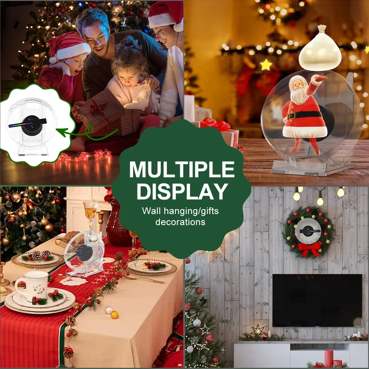 3D Fan Hologram Projector Wall-Mounted Wifi Led Sign Holographic Lamp Player Remote Advertising Display Support Lmages And Video-4
