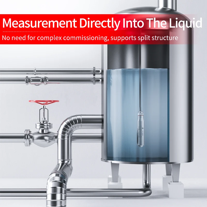 Water Level Sensor 4-20mA 0-10V 0-5V RS485 0-5m Liquid Level Sensor 1m/2m/3m/4m/5m Water Level Sensor Transmitter-4
