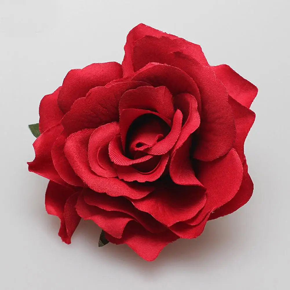 Flamenco Flowers For Hair DIY Headdress For Bridal Flocking Cloth Red Rose Flower Hairpin Hair Clip Party Hair Accessories-2