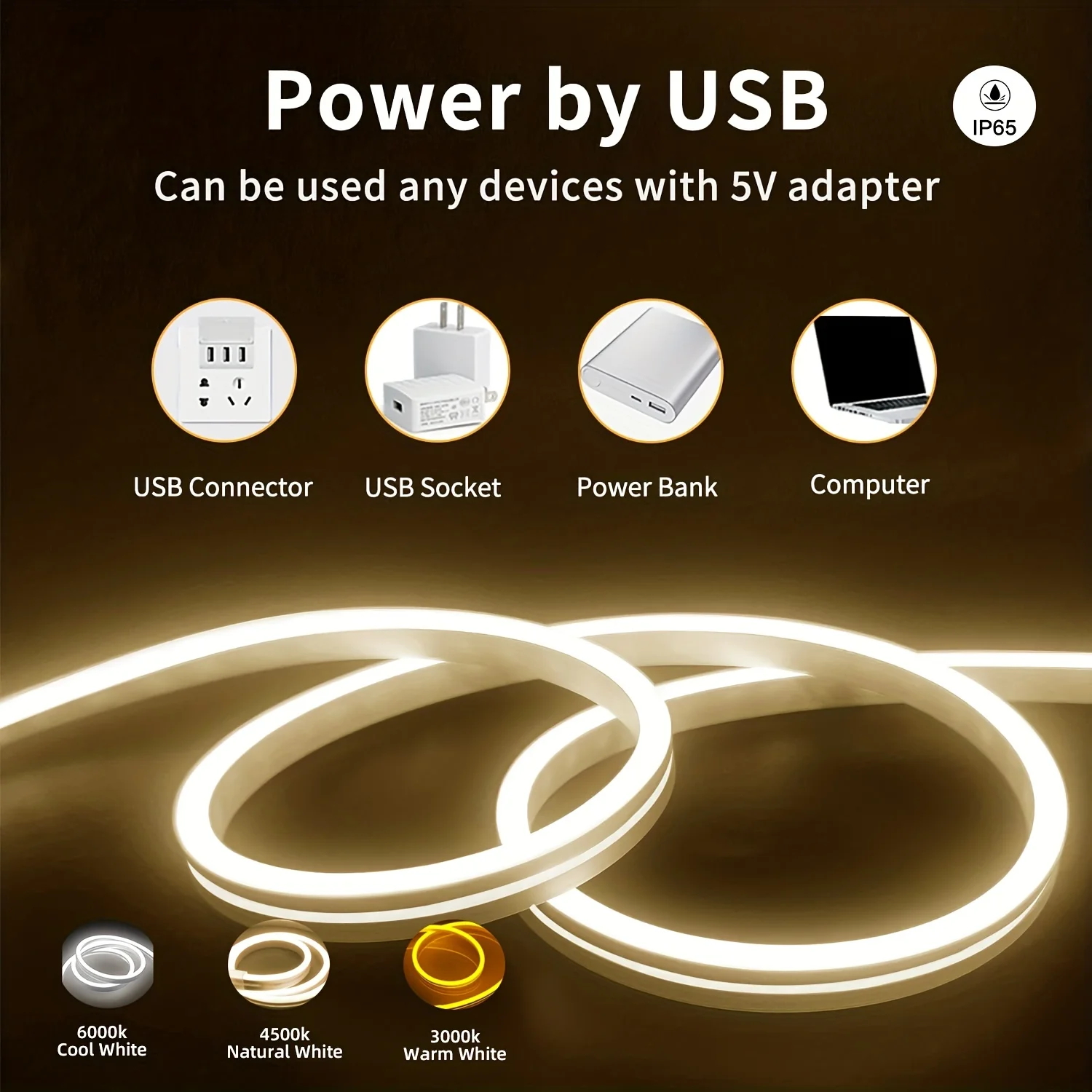 LED Neon Lights Strip Motion Sensor Hand Scan Switch USB Powered Dimmable Waterproof Flexible Light For Home Party DIY Neon Sign-4