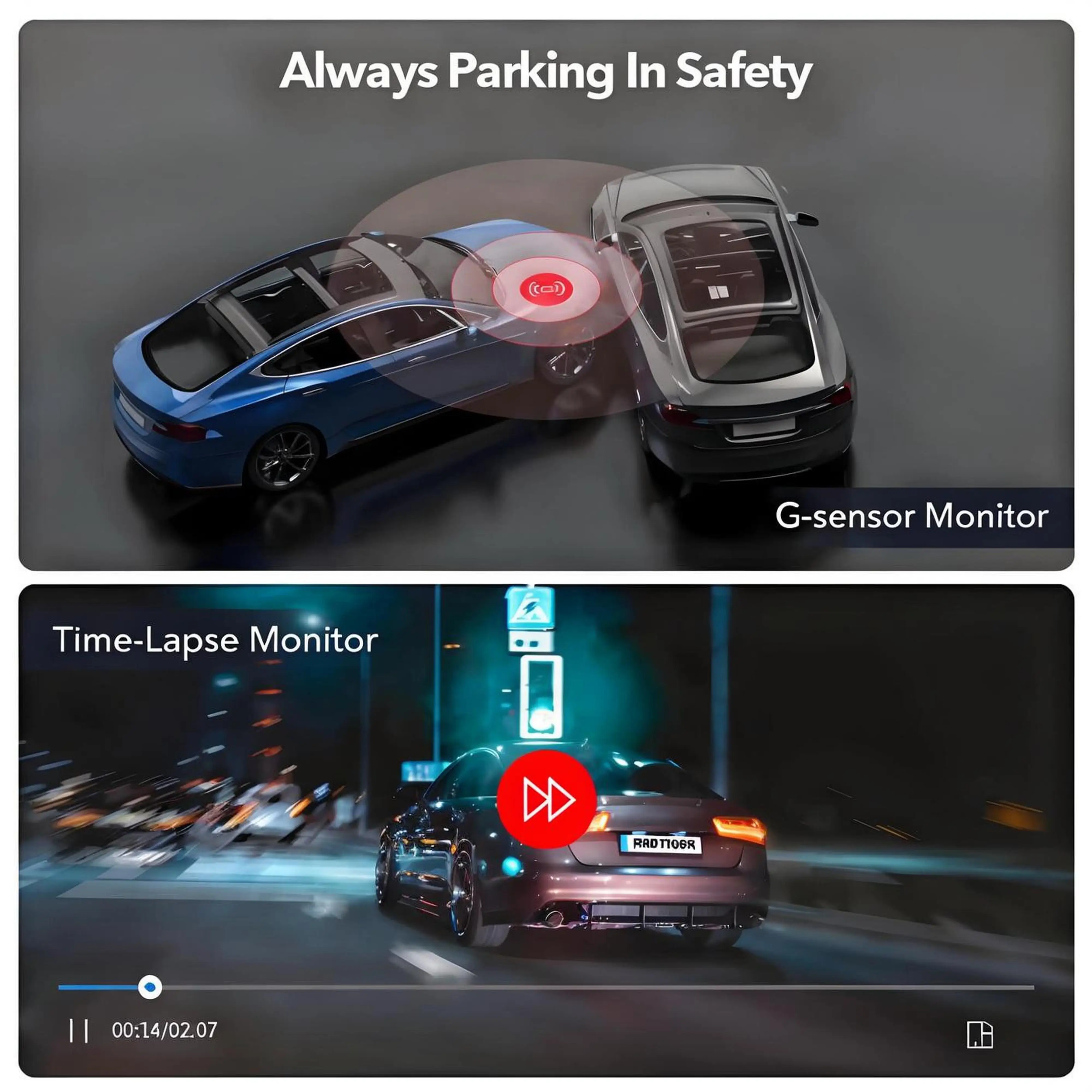 4K WiFi Front Dash Cam with APP Control 24H Parking Monitor GPS 140°FOV Mini Car DVR Night Vision Loop Recording-6