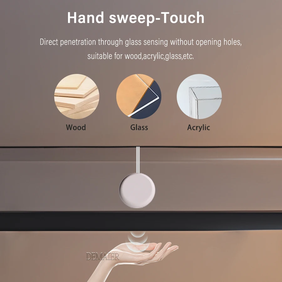 Under Cabinet Collection Dimmable Touch COB LED Strip Light Bookcase Wardrobe Motion Sensor Closet Lampara Tape Penetrable Wood-3
