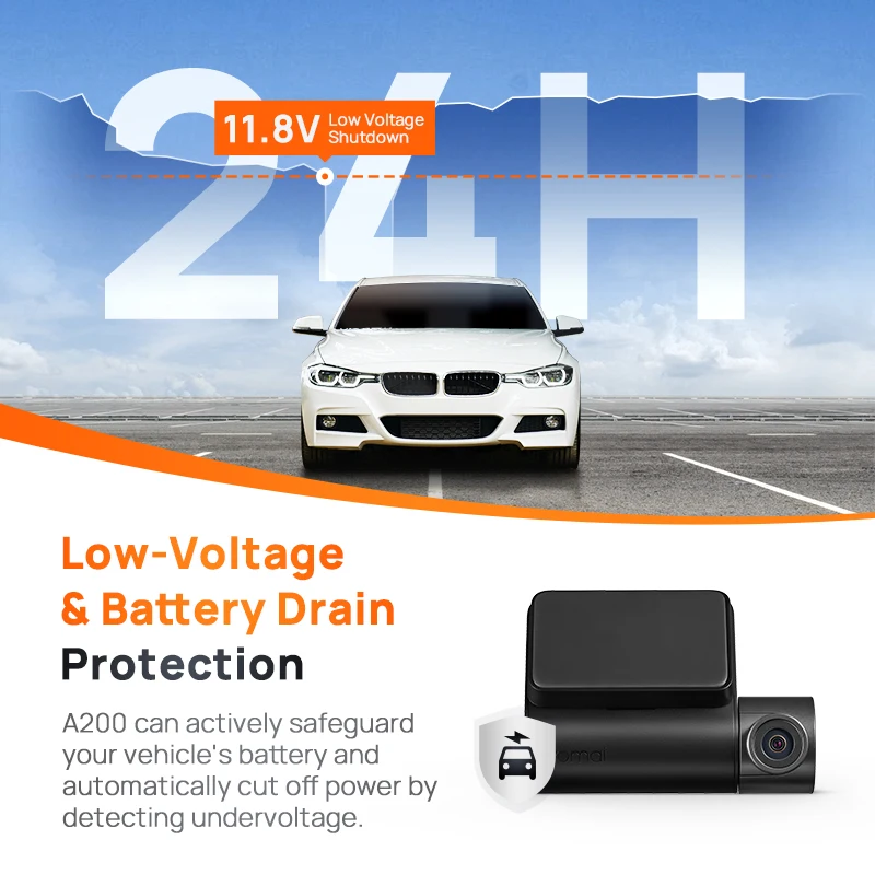 Global 70mai Dash Cam A200 Dual-channel Record 1080P HDR 2'' IPS Screen 24H Parking Monitor 70mai Car DVR A200 WIFI APP 130° FOV-5