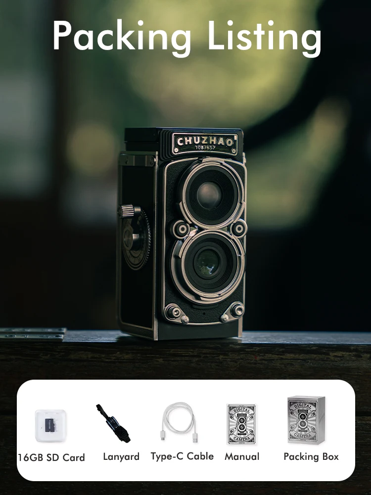 CHUZHAO Mini Retro Digital Camera with 1.54inch Screen 1080p Video 12MP Photos Compact Vintage Portable for Birthday Gift-4