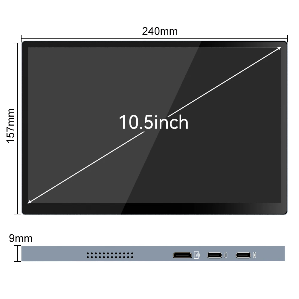 OLED 2K Touch Portable Monitor 10.5inch 2560X1600 16:10 IPS Screen with type-c mini hdmi Second Display for Laptop PC Xbox PS4/5-2