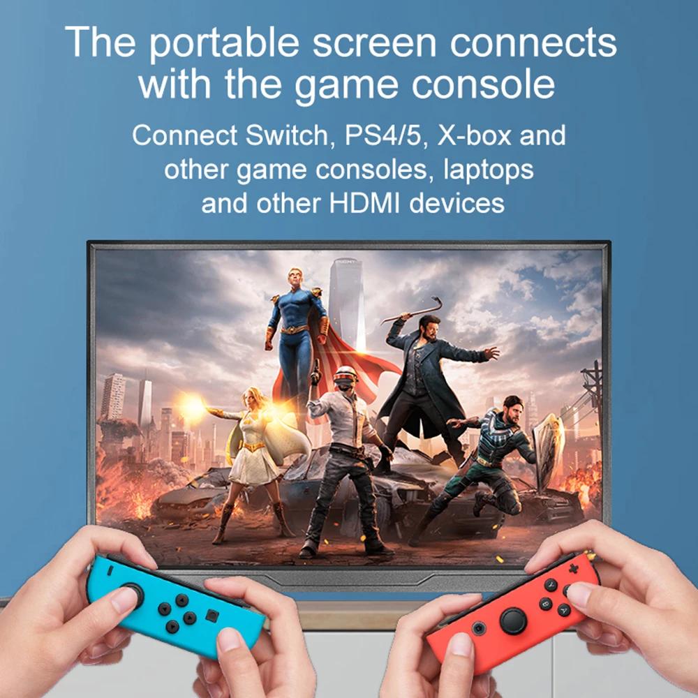 15.6 inch portable monitor 100%sRGB Touch screen 120HZ for For Laptop XBox PS4 / 5 Switch TV Box Cell Phone PC Extension Display-5
