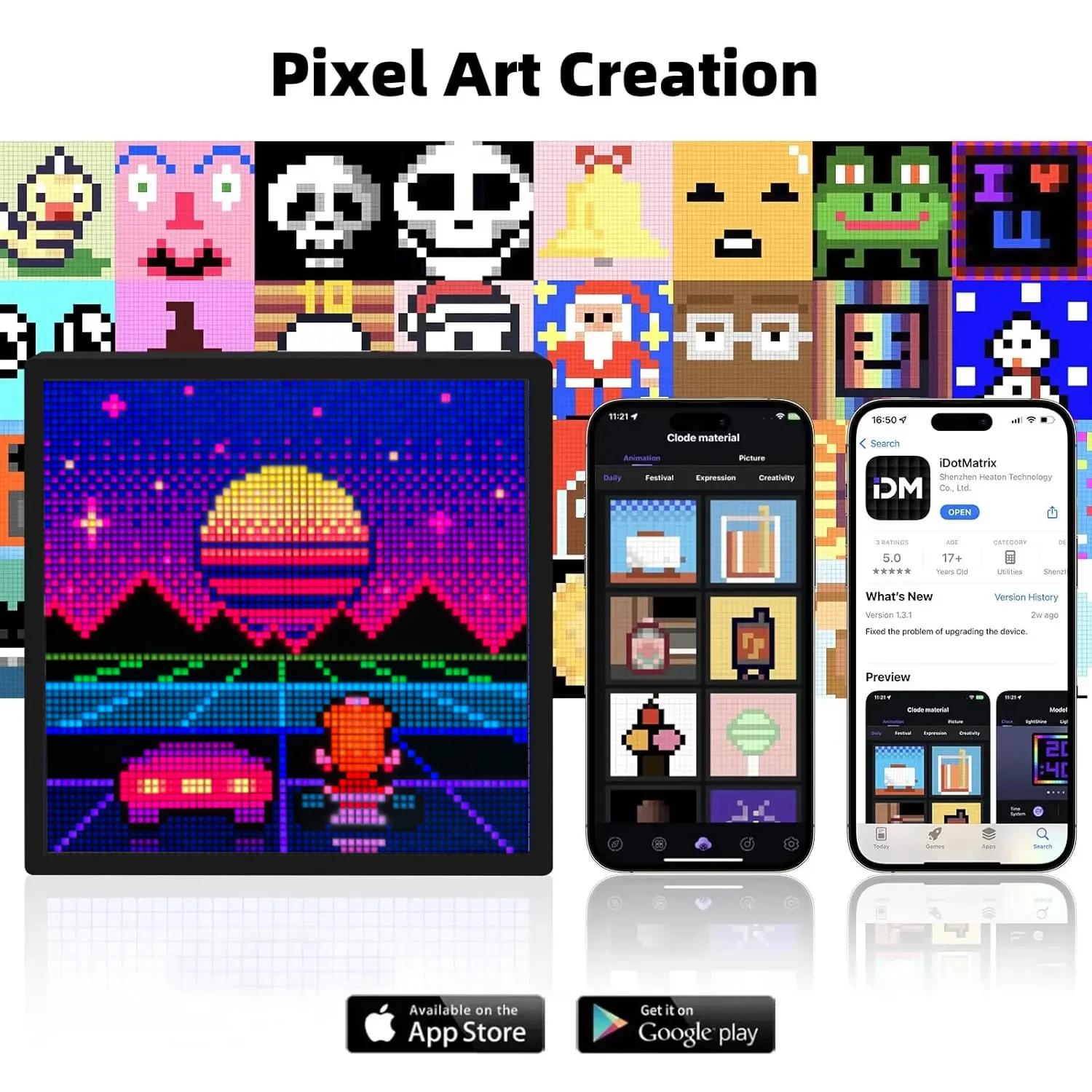LED Pixel Matrix Bluetooth Smart Display 64x64 RGB Digital Lamp Panel DIY Art Display Gaming Anime Room Decor Frame APP Control-3
