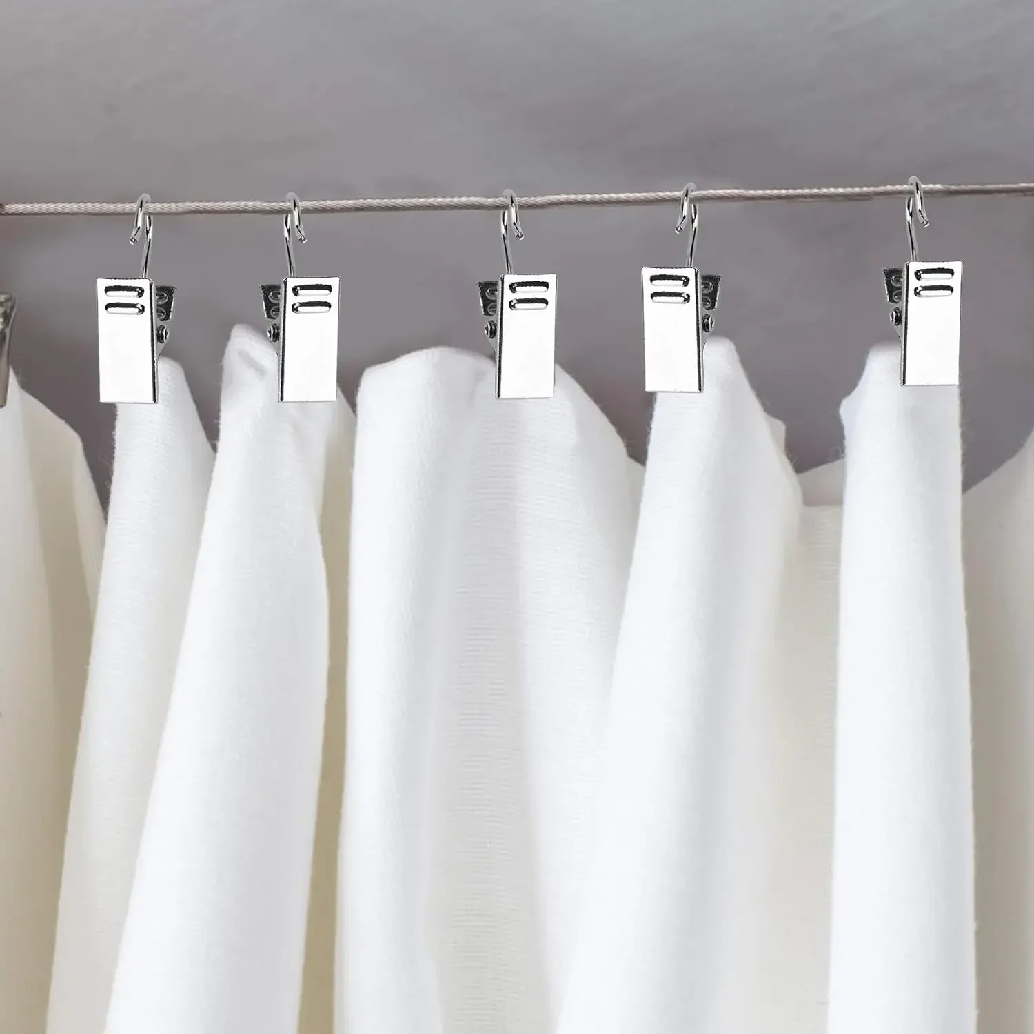 10/50Pcs Metal Mini Curtain Clips with Hook Multifunctional Shower Curtain Hook Home Photos Decoration Clips Window Accessories-2