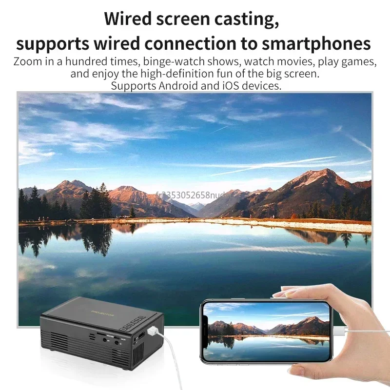 MINI Projector Home Cinema Theater Portable 3D LED Video Projectors Game Laser Beamer 4K 1080P Via HD Port Smart TV BOX-4