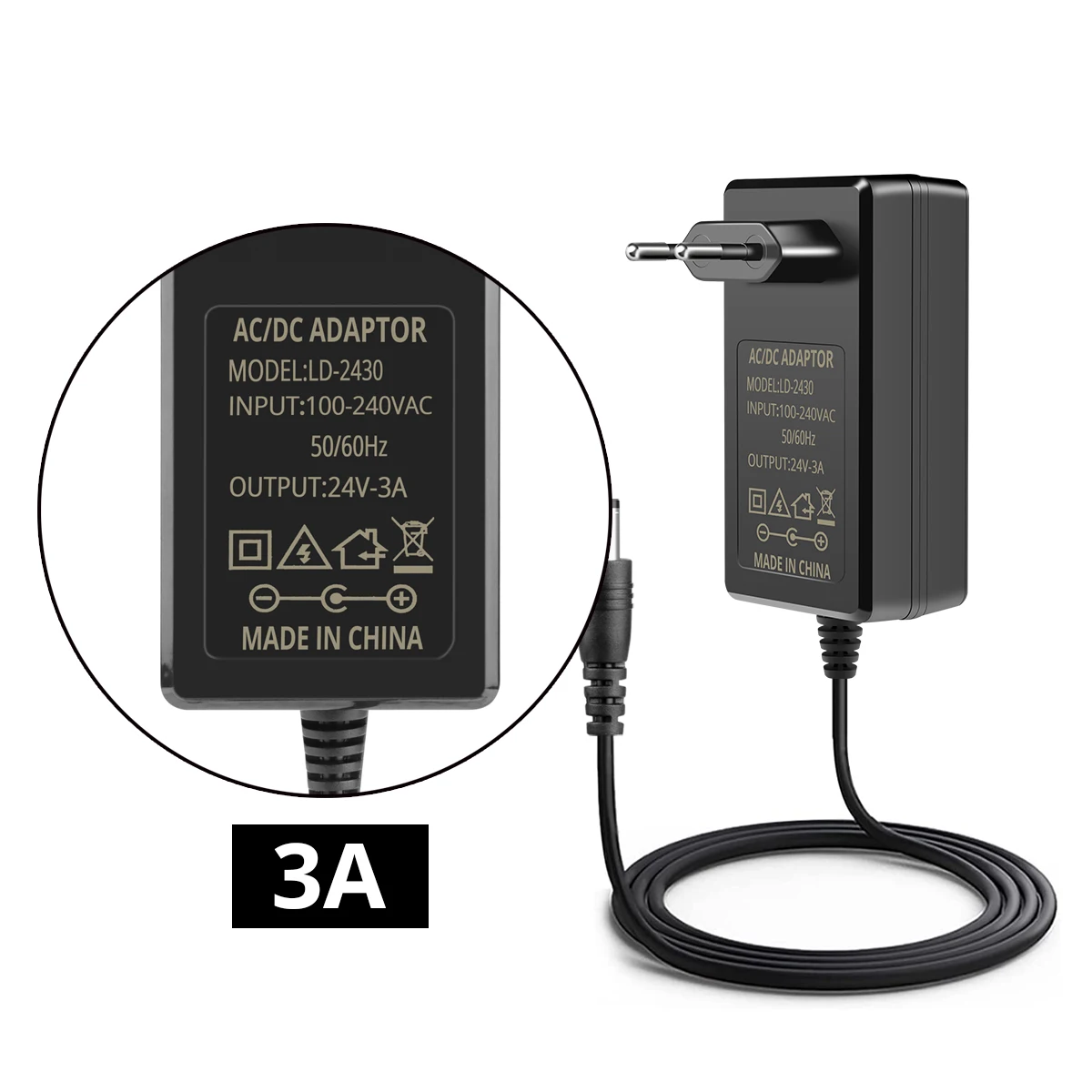 DC 24V 2A 3A Power Supply With EU US Plug Lighting Transformer Power Adapter for LED Strip Neon Light / Security Camera / Router-5