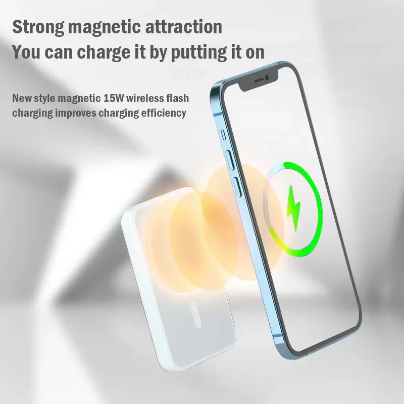 50000mAh Power Bank 20W Powerbank Magnetic Wireless Fast Charging External Battery Pack Type-C For iPhone13 14 15 Xiaomi SAMSUNG-5