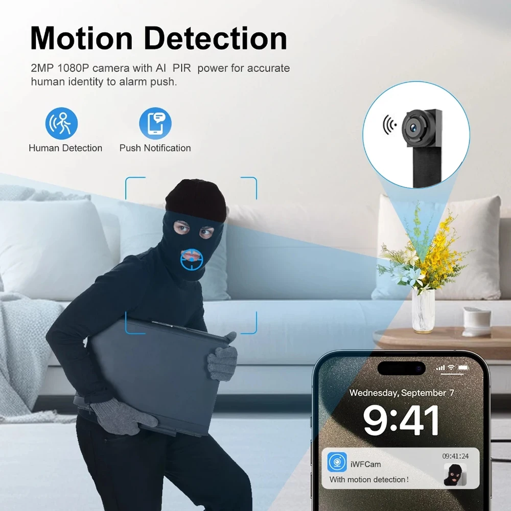 DIY HD 1080P WiFi Mini Camera Portable Video Recorder Micro Camcorder P2P Wireless Webcam Loop Recording Support Remote Viewing-4