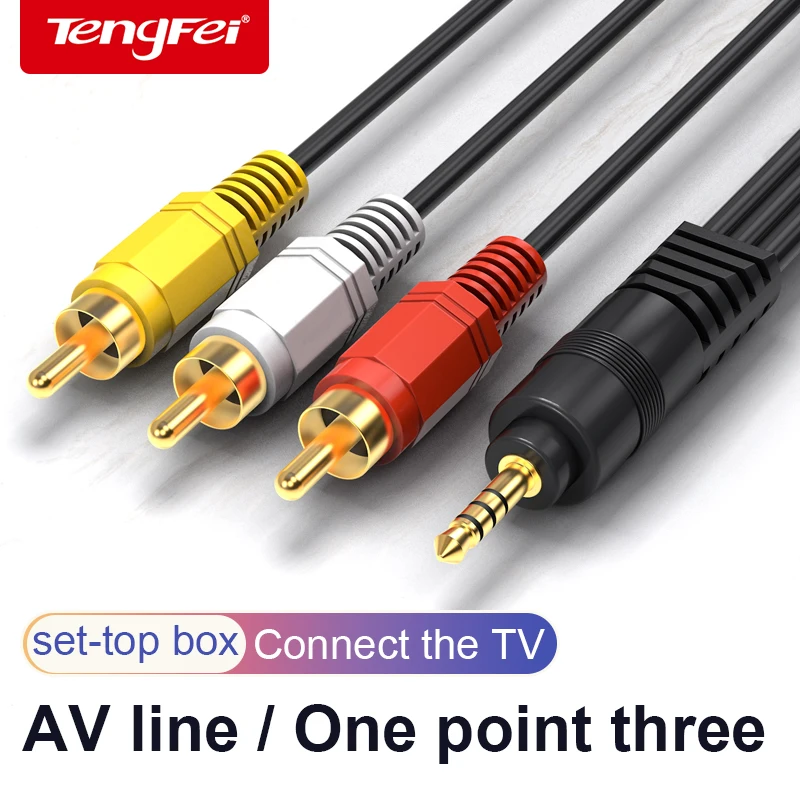 3.5mm Jack To 3 RCA Male Audio Video AV Cable AUX Stereo Cord 3RCA Standard Converter Wire for Speaker TV Box CD DVD Player-2
