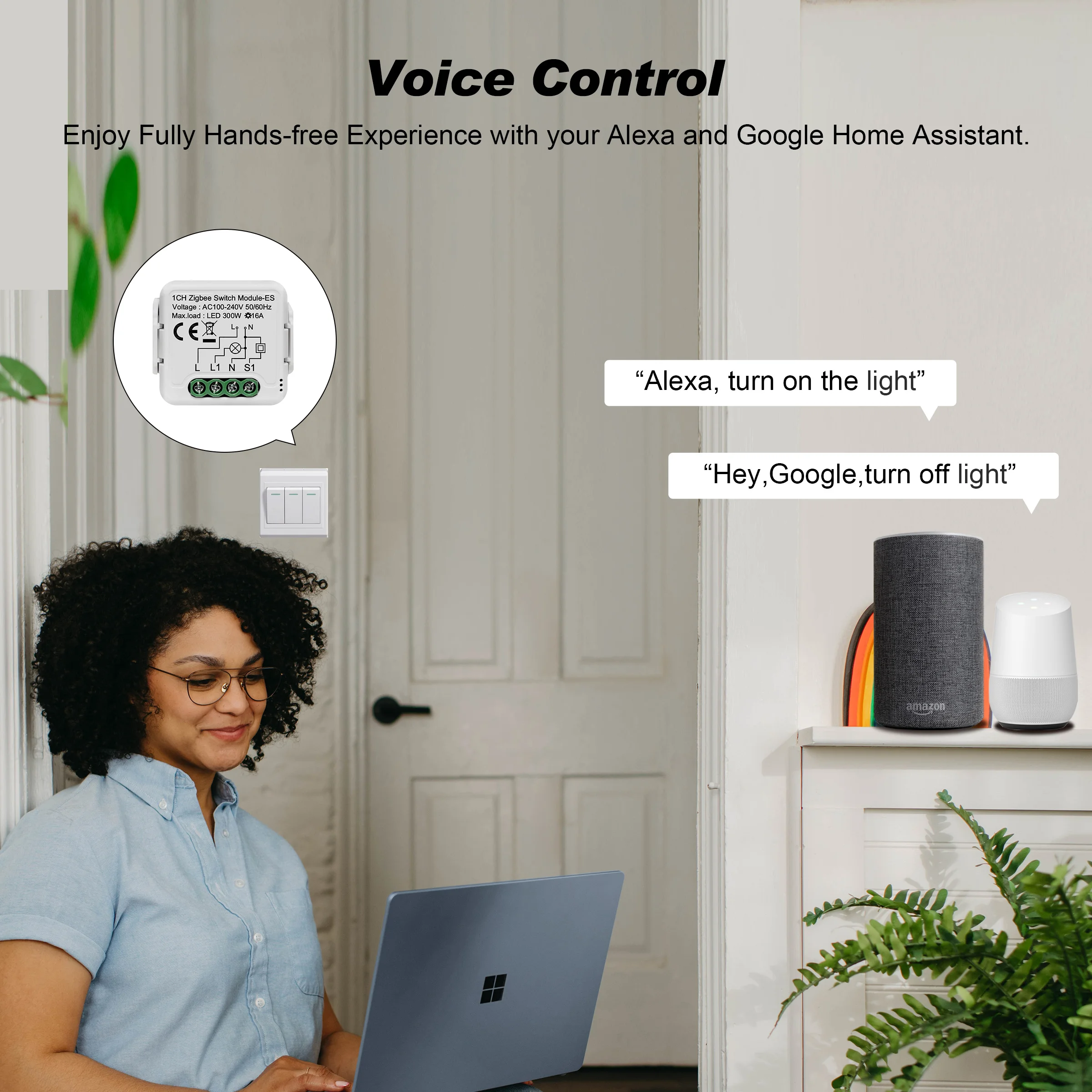 GIRIER Tuya ZigBee 3.0 Smart Switch Module Relay 1 2 Gang 16A Power Metering App Control Work with Alexa Hey Google Hub Required-4