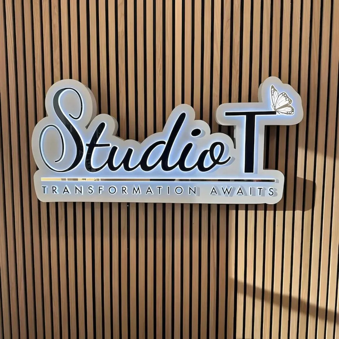 Custom Metal Backlit Sign RGB Stainless Steel Luminous Letters Outside Indoor Company Store Logo Wall Decor Illuminated Signage-3