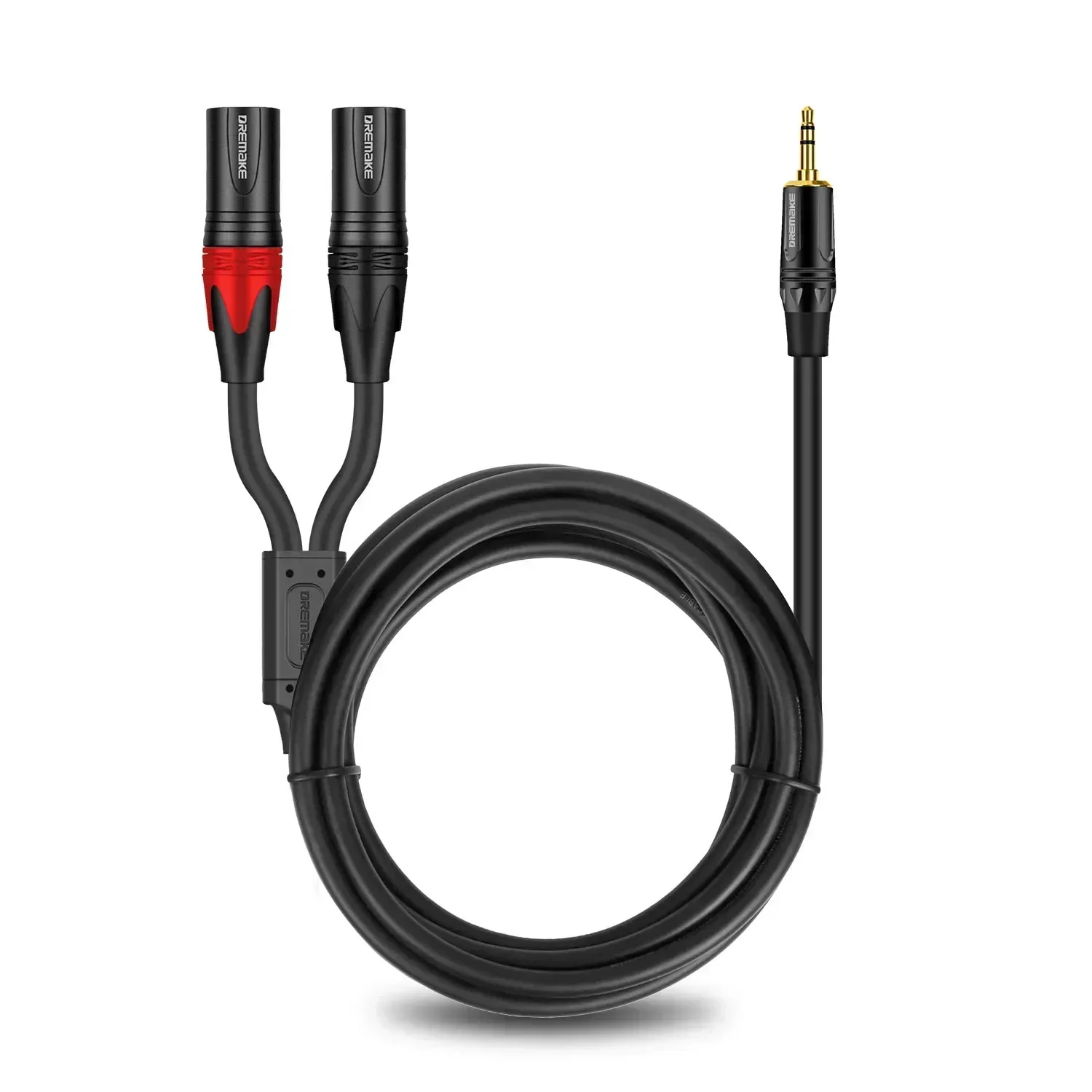 DREMAKE Jack 3.5mm TRS Stereo to Double XLR Male Patch Cord 3.5mm 1/8 Inch to Dual XLR Male Adapter Breakout Y Splitter Cable-6
