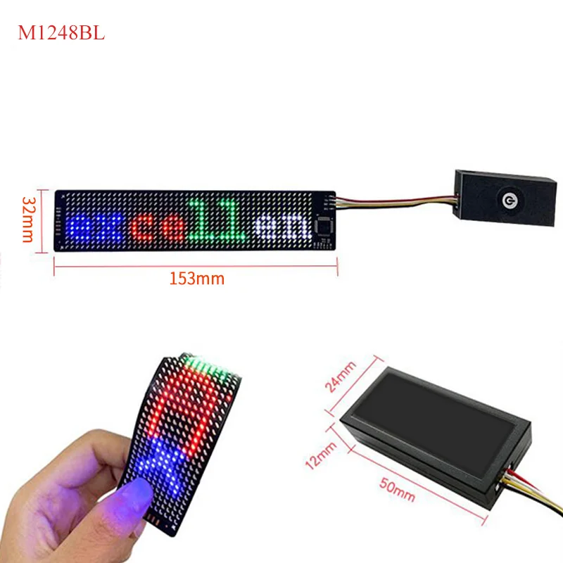 Mini Flexible LED Display Screen, T shirts Hats Insert Programmable Luminous LED Sheets, Light Up  Moving Messages LED Screen-6