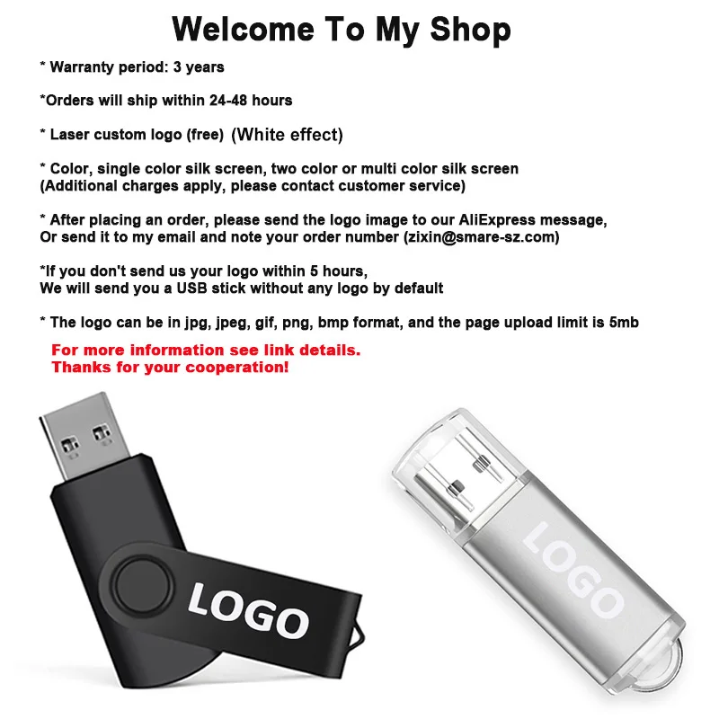 100Pcs/lot USB 2.0 Flash Drive 4GB 8GB Pen Drive 128MB Usb Sticks 1GB 2GB Pendrives 16GB Memory Flash 32GB 64GB U Disk Free Logo-2