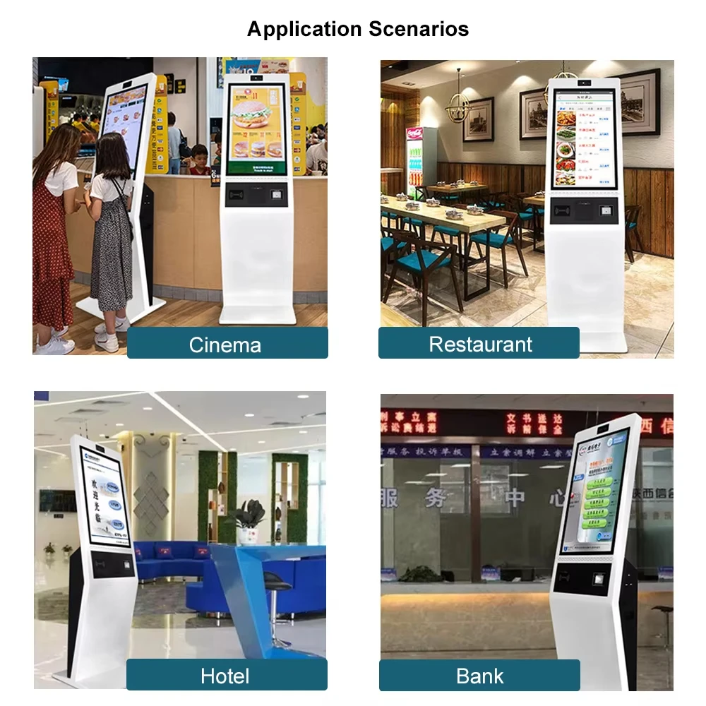 22/24/27/32/43 Inch Self Service Payment Terminal Kiosk LCD Capacitive Touch Screen with QR Scanner Printer NFC Ticket Machines-2