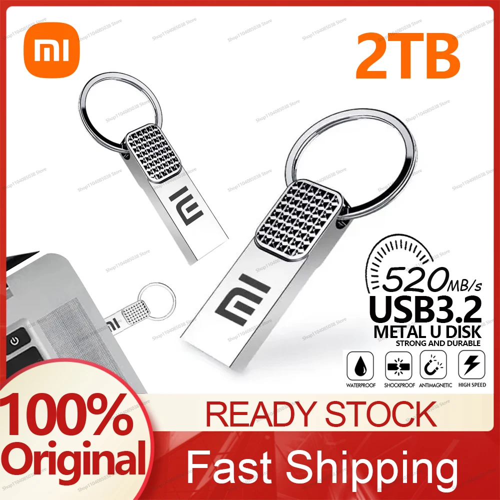 Xiaomi 2TB Original Flash Drive USB 3.2 High Speed Pen Drive 1TB Metal Waterproof Type C USB Memory For Computer Storage Devices