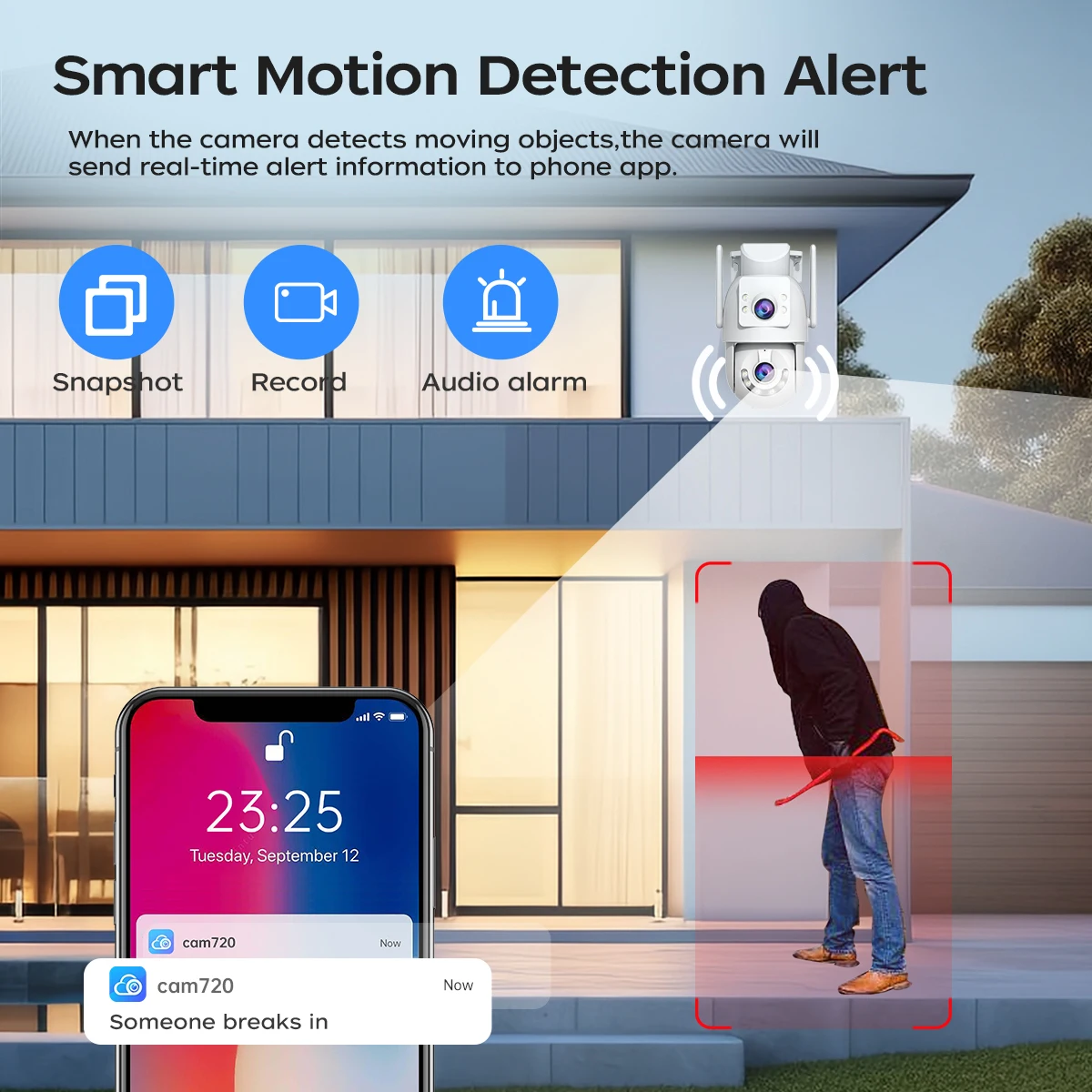 Jooan 4K 8MP HD Wifi PTZ Camera Outdoor 5G Wifi Dual Lens Security IP Cameras 5X Zoom AI Tracking ONVIF CCTV Surveillance Camera-4