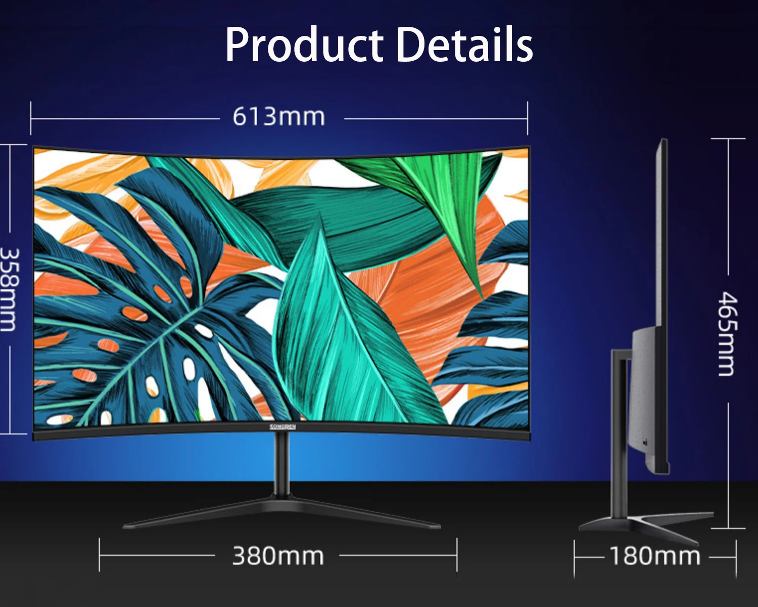 27 Inch Curved Monitor 75Hz 2ms Desktop PC Lcd FHD Computer Display Gaming IPS Panel Screen LED 1080P Desktop Display-4