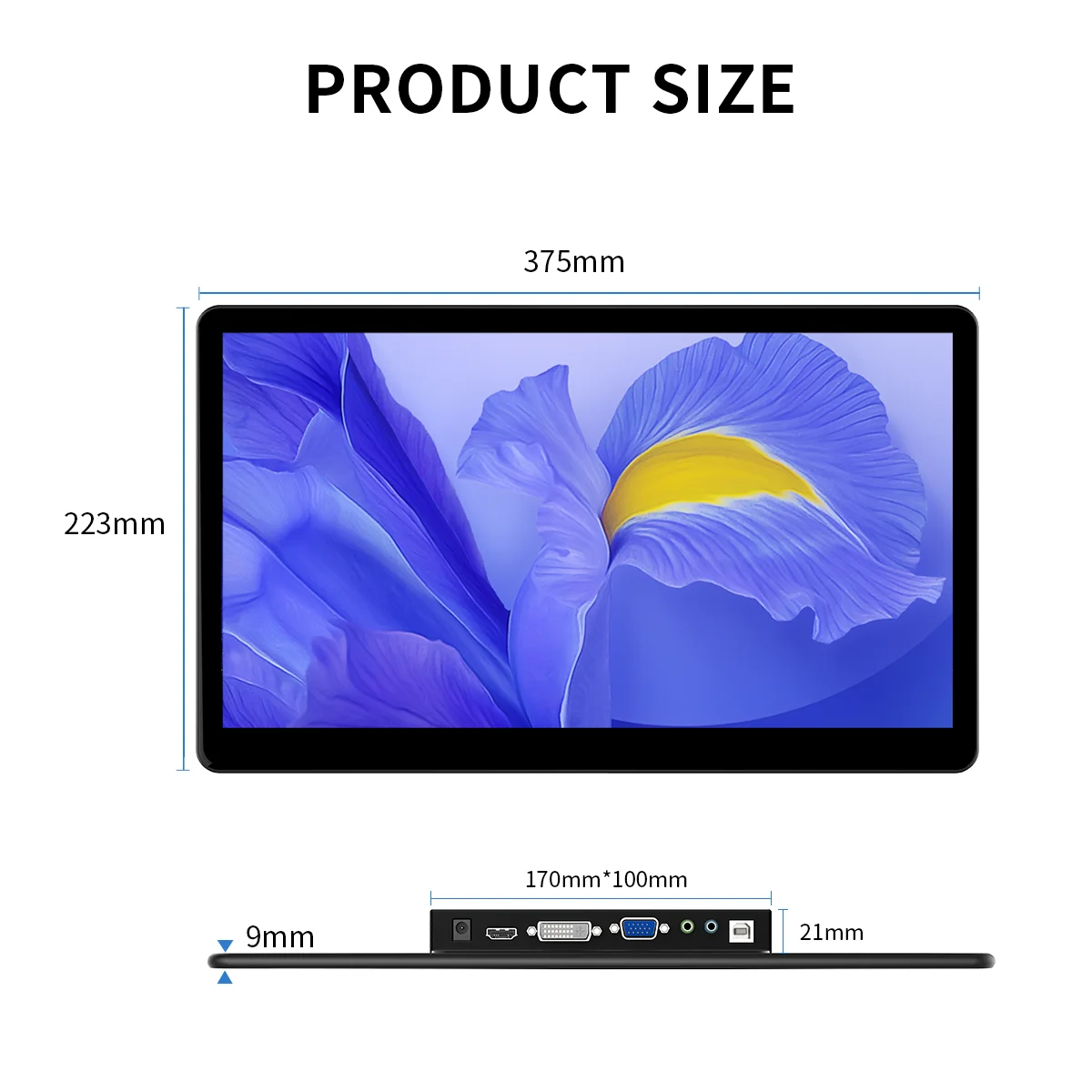 HOWENS 15.6 inch Monitor Industrial Touchscreen 1920x1080 Laptop Display HDMI 75x75 VGA BNC AV USB PC Extra Second Screen-4